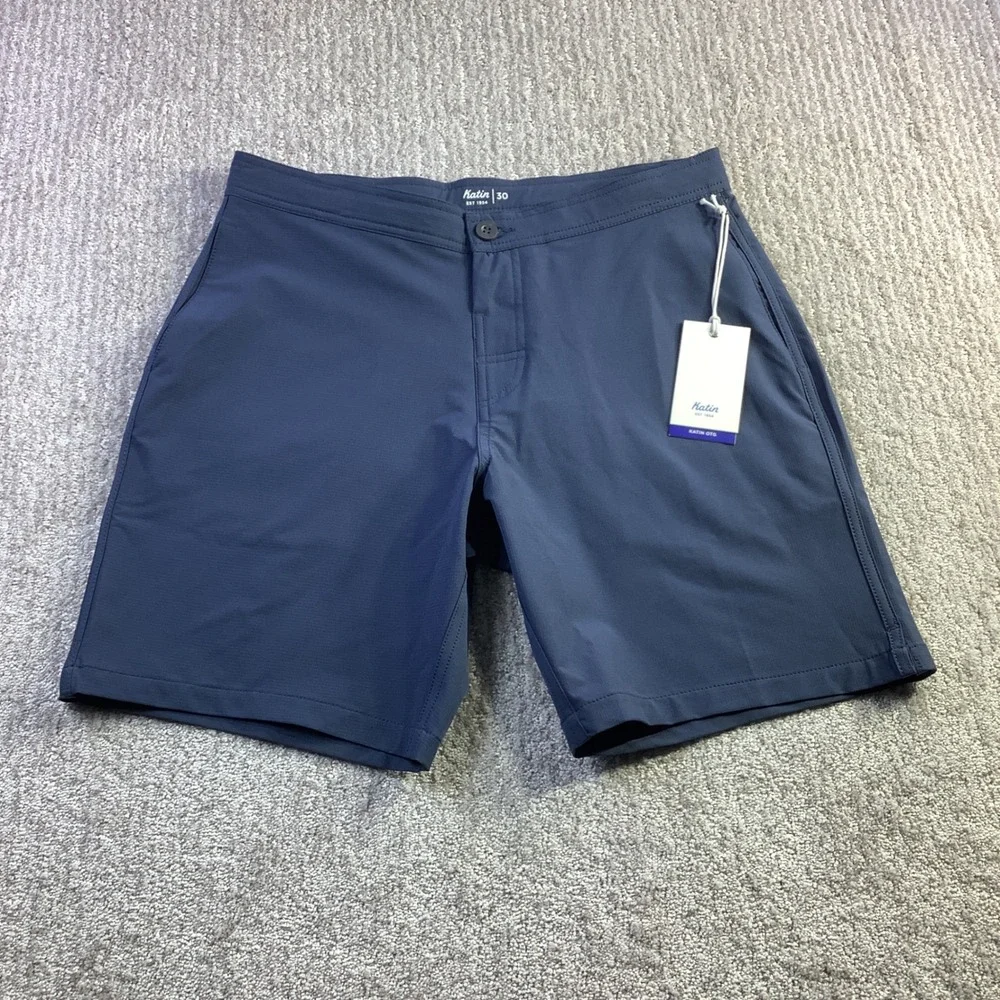 Katin Wonderer Hybrid Trunk Indigo Blue Ripstop Shorts Mens Size 30 NWT‎